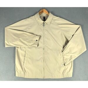 Zegna Sport Jacket Mens 2XL Beige Bi Swing Zip Quiet Luxury Minimalist Luxe